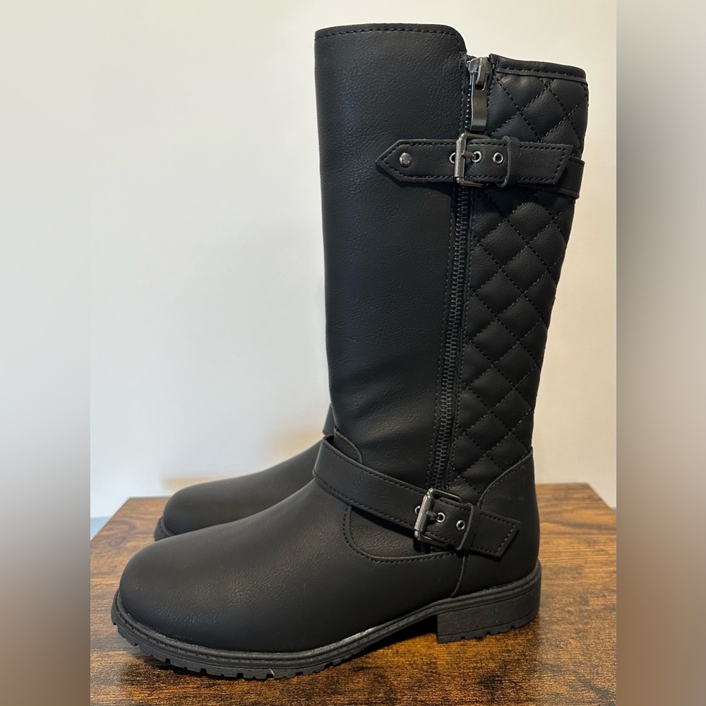 Thereabouts Girls Black Hailey Flat Heel Riding Boots NWT Various Sizes